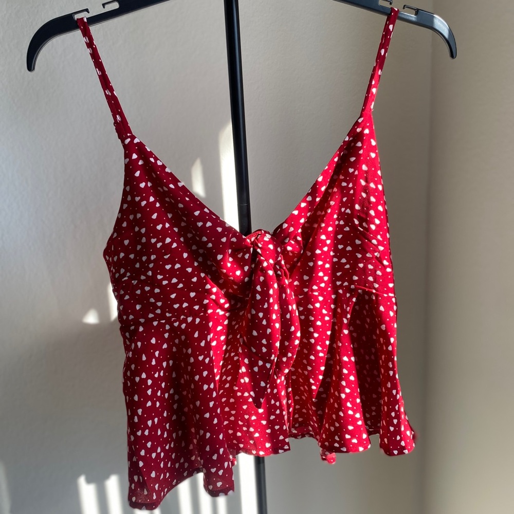 SHEIN Red Heart Print Camisole Top
